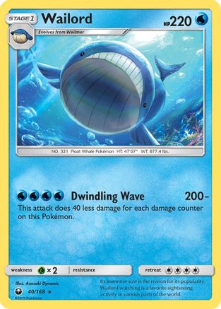 Wailord 040/168 - SM Celestial Storm Reverse Holofoil
