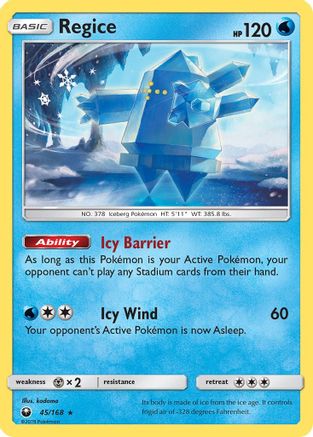 Regice 045/168 - SM Celestial Storm