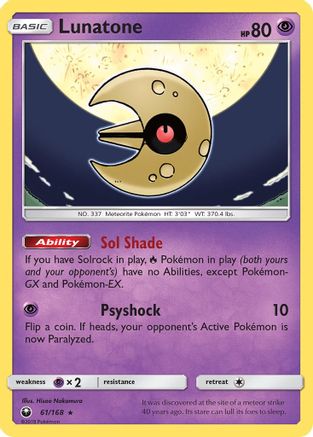 Lunatone 061/168 - SM Celestial Storm Holofoil