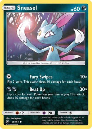 Sneasel 086/168 - SM Celestial Storm Reverse Holofoil