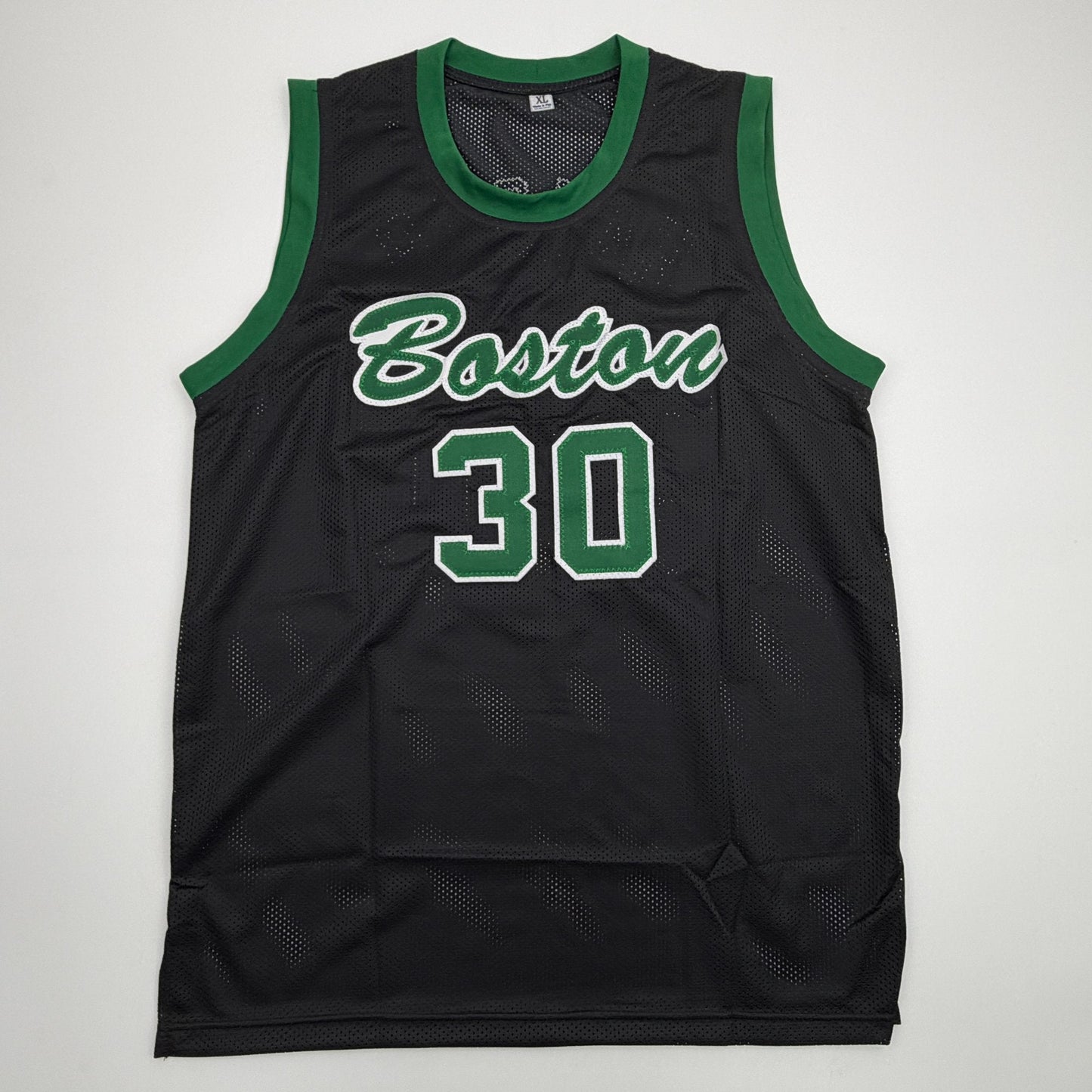 Autographed/Signed Sam Hauser Boston Black Basketball Jersey Beckett BAS COA