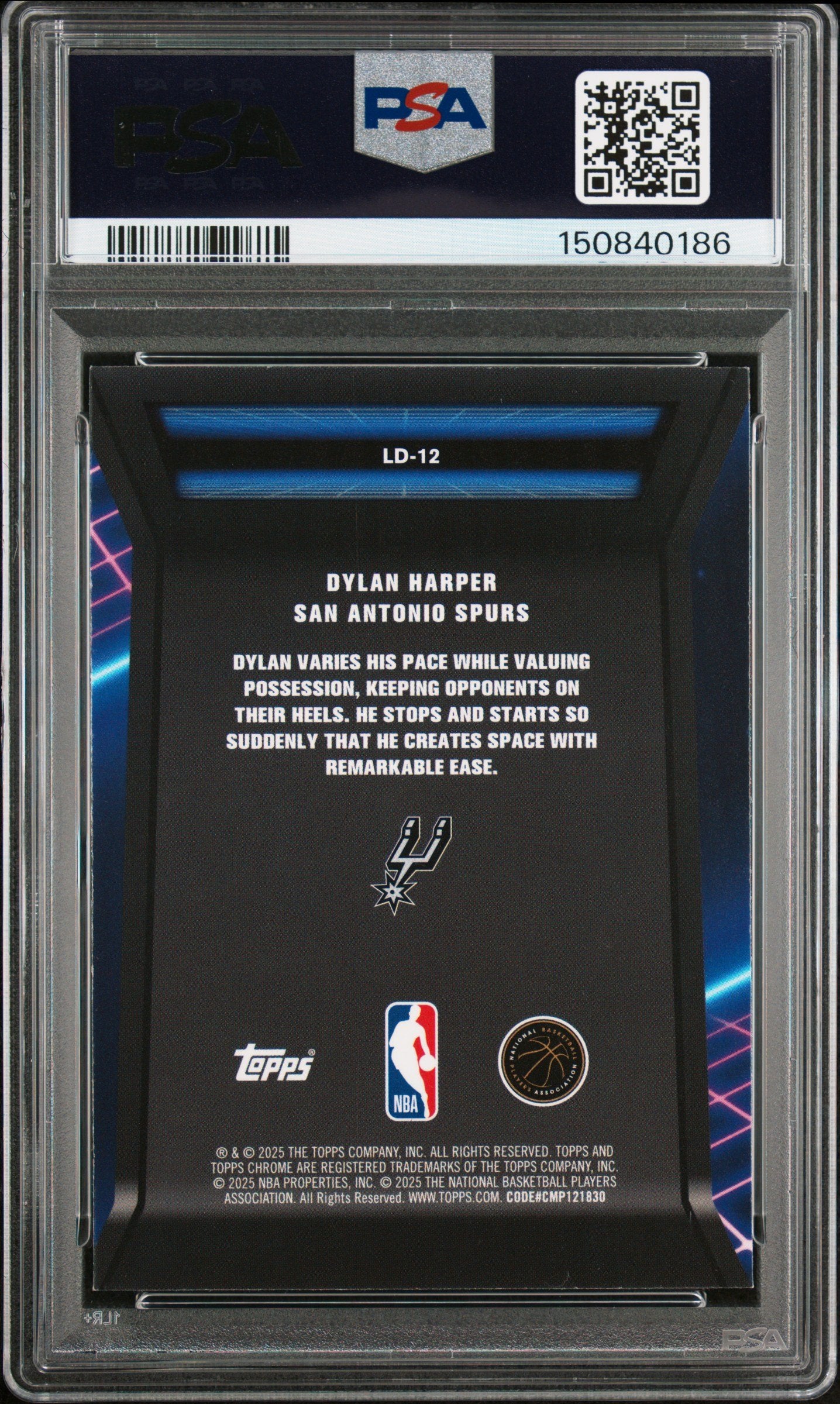 Graded 2025 Topps Chrome Dylan Harper #LD12 Loading Rookie RC Basketball Card PSA 7 Near Mint