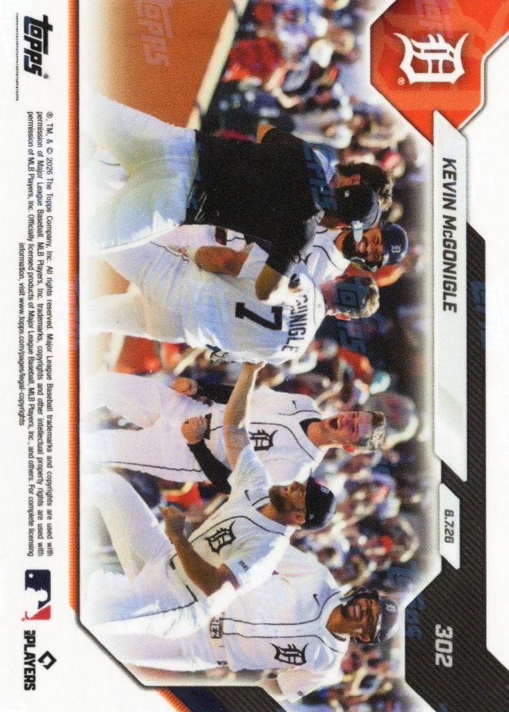 2026 Topps Now Kevin McGonigle #302 Foilfractor 1/1 1st MLB Walk Off Hit Seals Series Win Vs Seattle Detroit Tigers Rookie RC Baseball Card