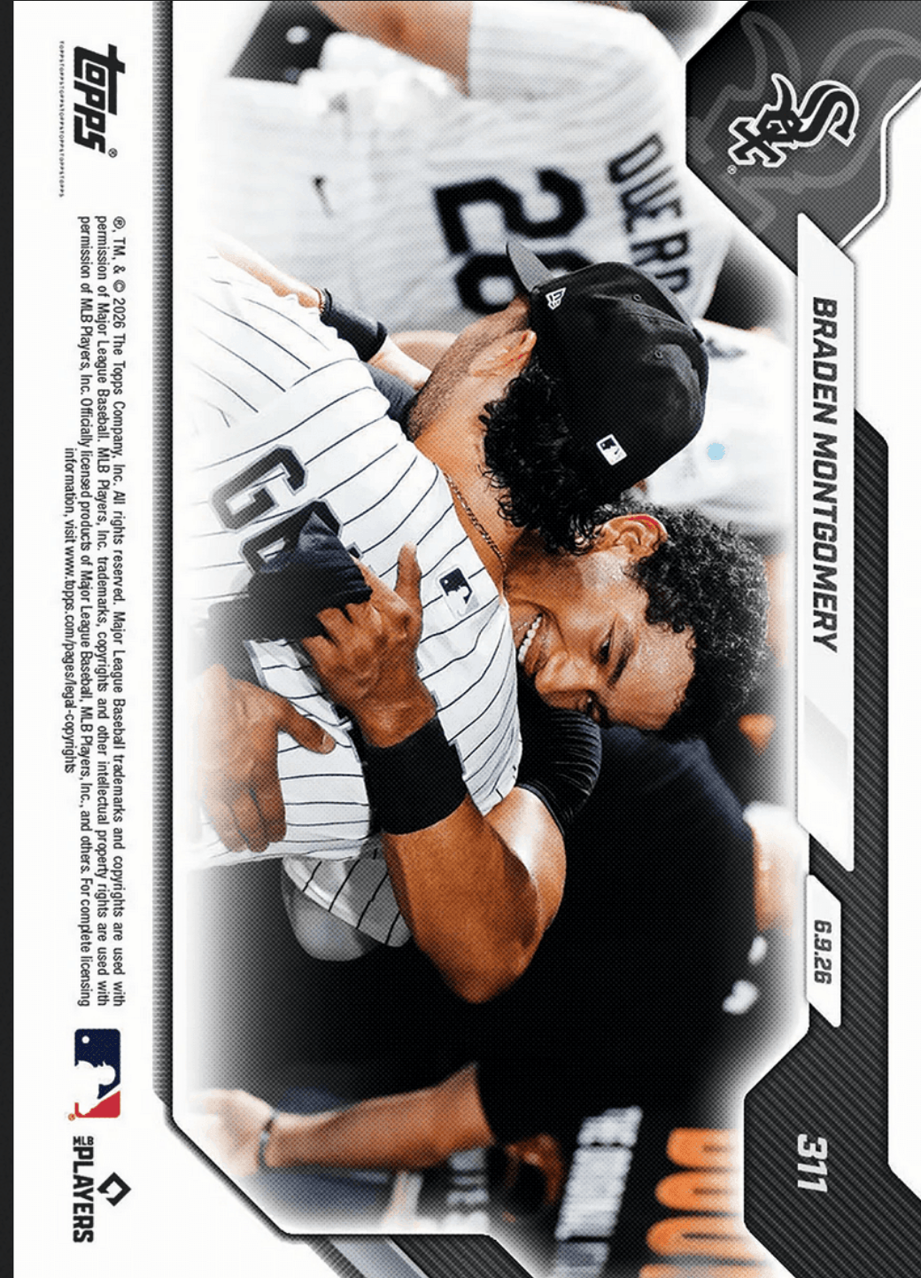 2026 Topps Now Braden Montgomery #311 Orange Foil /25 5th in MLB History with Walk Off Home Run in Debut Chicago White Sox Rookie RC Baseball Card