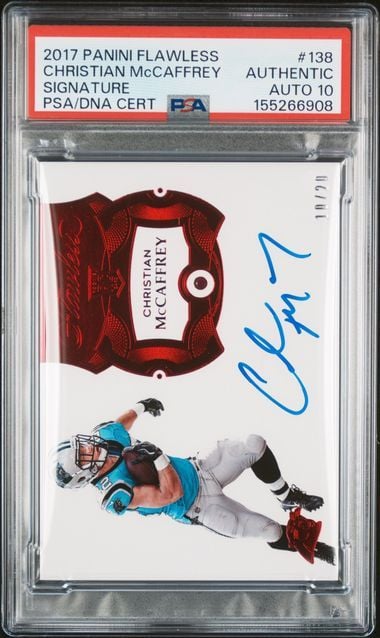 panini graded cards 2017 Flawless Christian McCaffrey #138 Ruby Autograph /2 47 Full Art/Immersive Trainer Quantity:1500 #YU-GI-OH