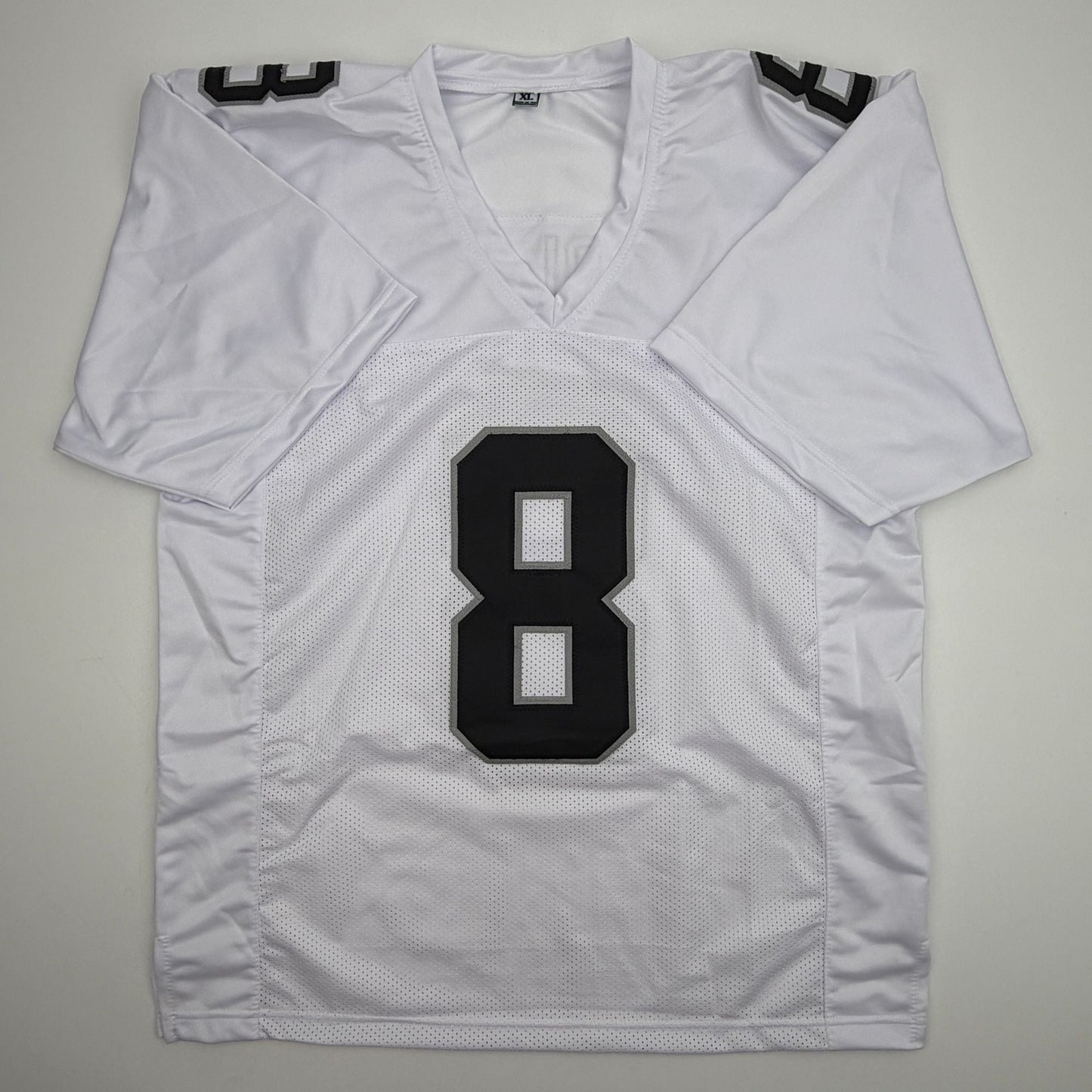 Autographed/Signed Daniel Carlson Las Vegas White Football Jersey Beckett BAS COA