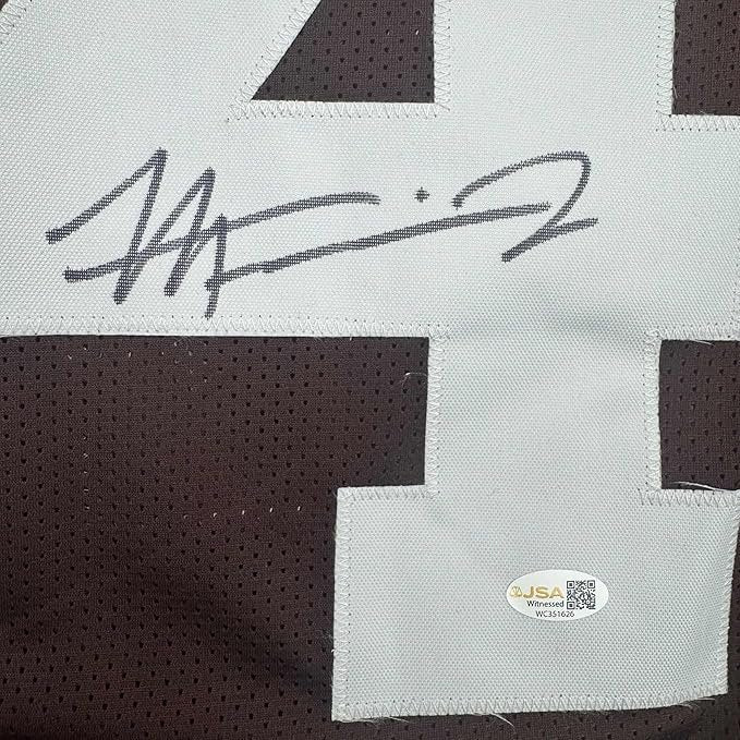 Framed Autographed/Signed Harold Fannin Jr. 35x39 Cleveland Football Brown Jersey JSA COA