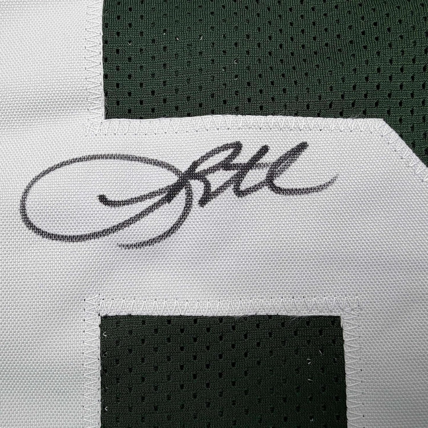 Framed Autographed/Signed Leroy Butler 35x39 Green Bay Green Football Jersey Beckett BAS COA