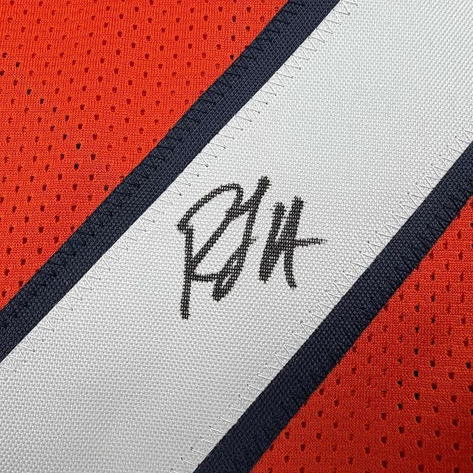 Framed Autographed/Signed R.J RJ Harvey 35x36 Denver Orange Football Jersey JSA COA