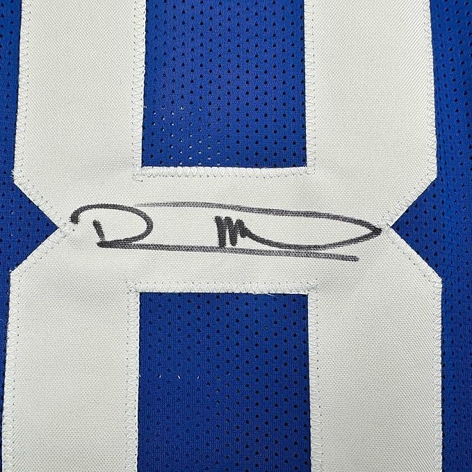 Framed Autographed/Signed Robert Mathis 35x39 Indianapolis Blue Football Jersey JSA COA
