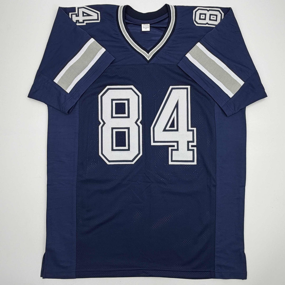 Autographed/Signed Jay Novacek Dallas Dark Blue Football Jersey Beckett BAS COA