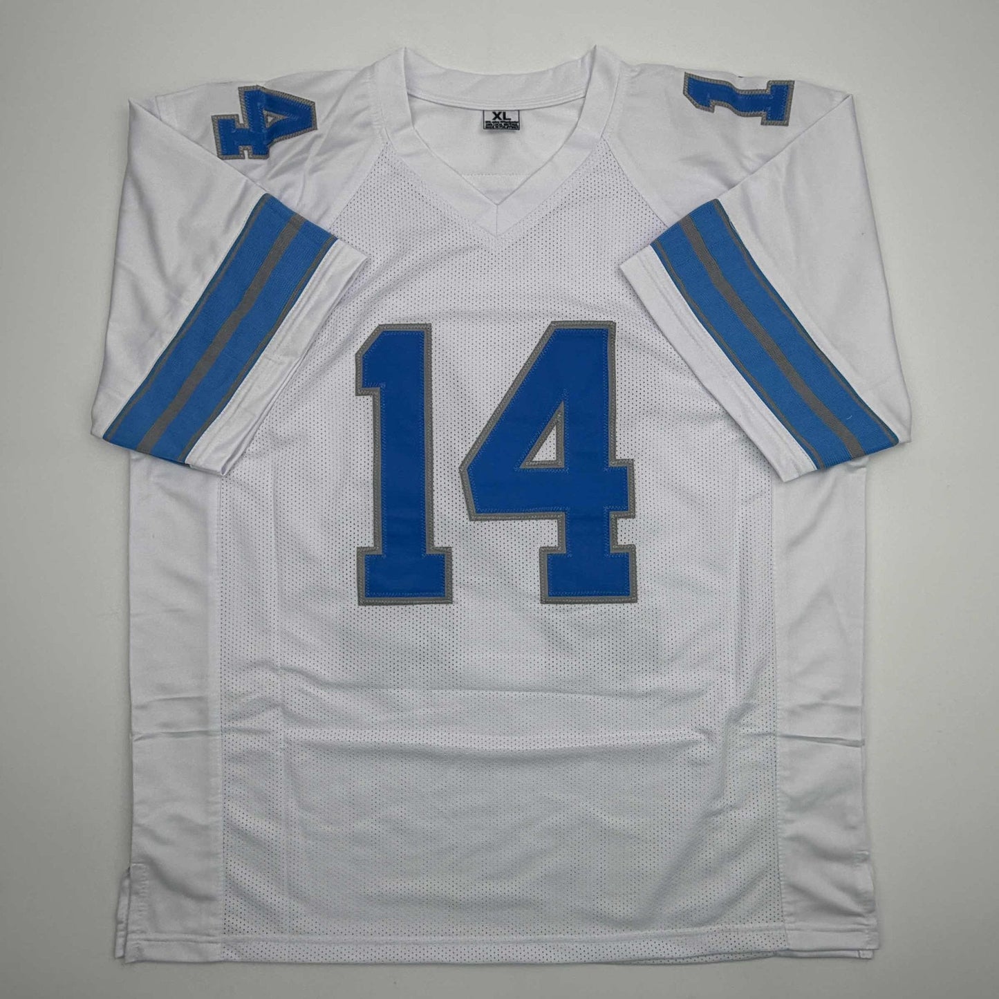 Autographed/Signed Amon-Ra St. Brown Detroit White Football Jersey Beckett BAS COA
