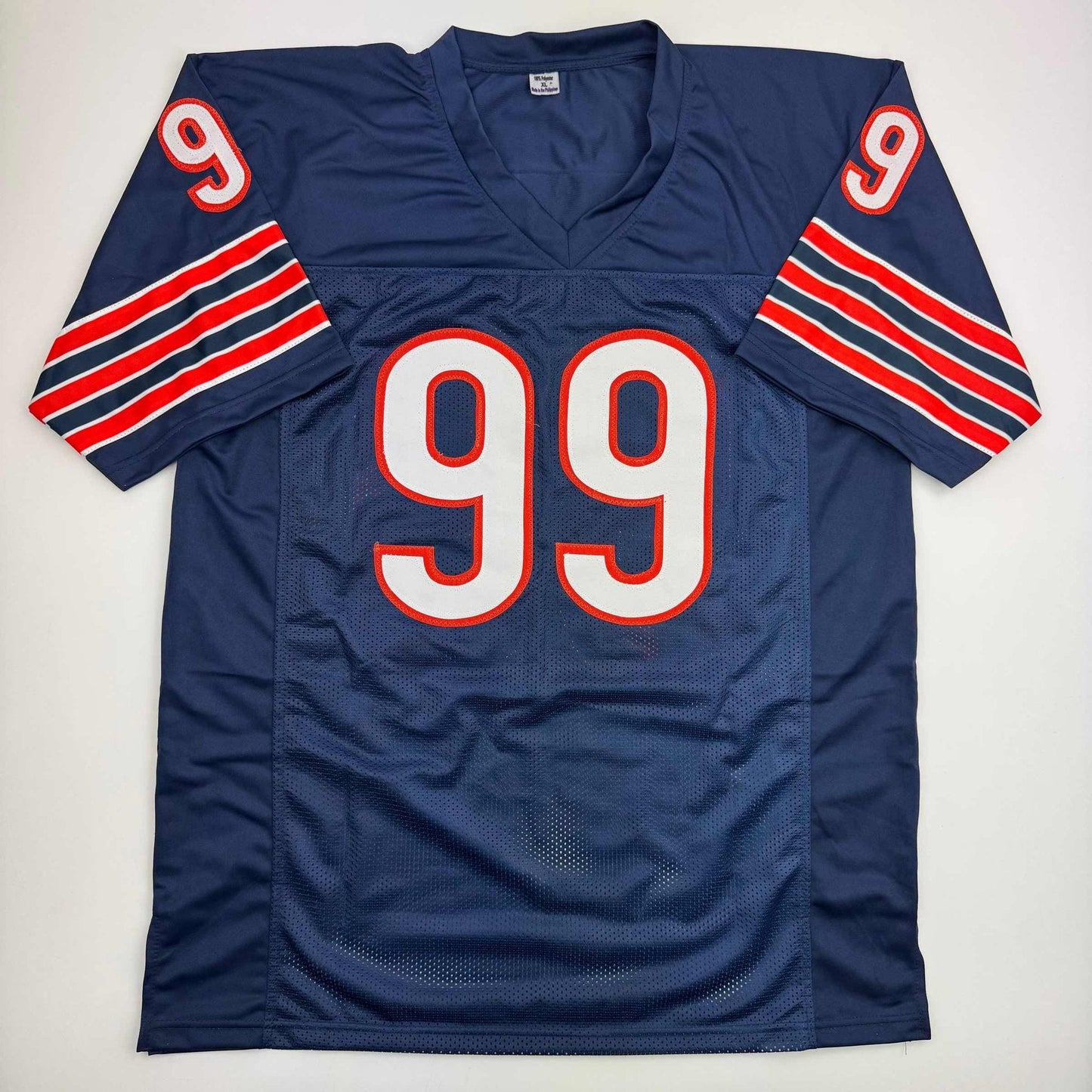 Autographed/Signed Dan Hampton HOF 2002 Chicago Blue Football Jersey Beckett BAS COA