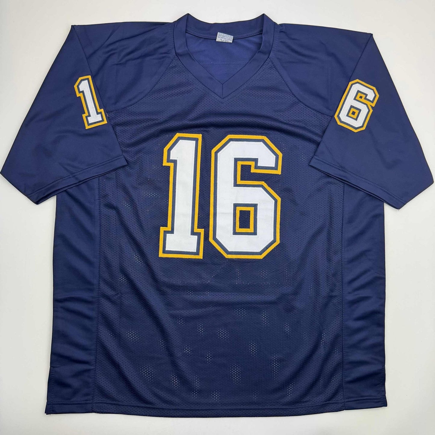 Autographed/Signed Ryan Leaf San Diego Dark Blue Football Jersey Beckett BAS COA