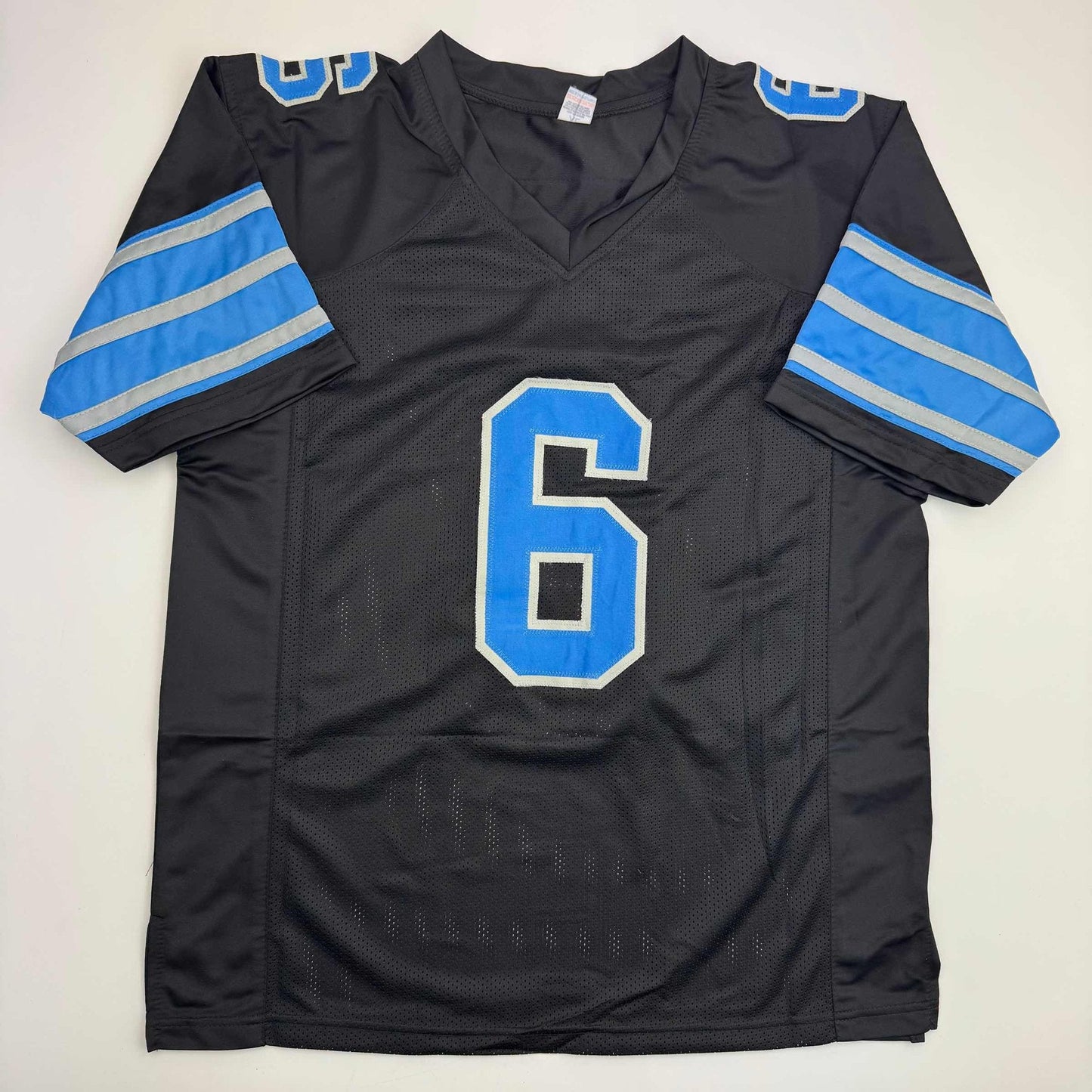 Autographed/Signed Terrion Arnold Detroit Black Football Jersey Beckett BAS COA