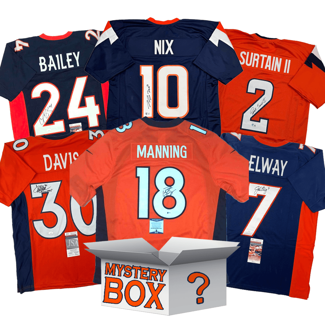 Autographed/Signed Denver Football Jersey Mystery Box with PSA JSA or Beckett COA