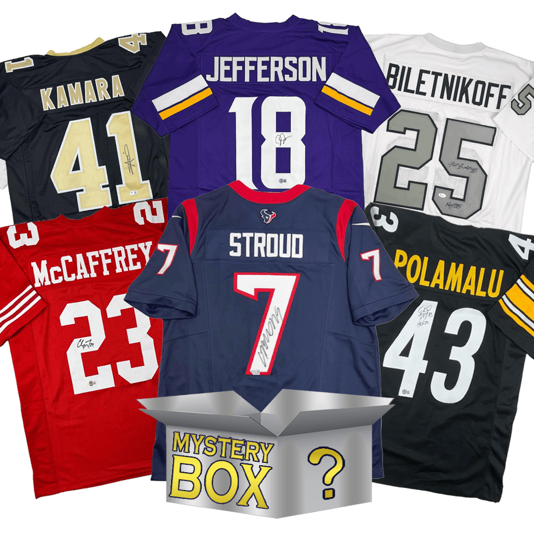 Autographed/Signed Football SILVER Series 3 Jersey Mystery Box with PSA JSA or Beckett COA