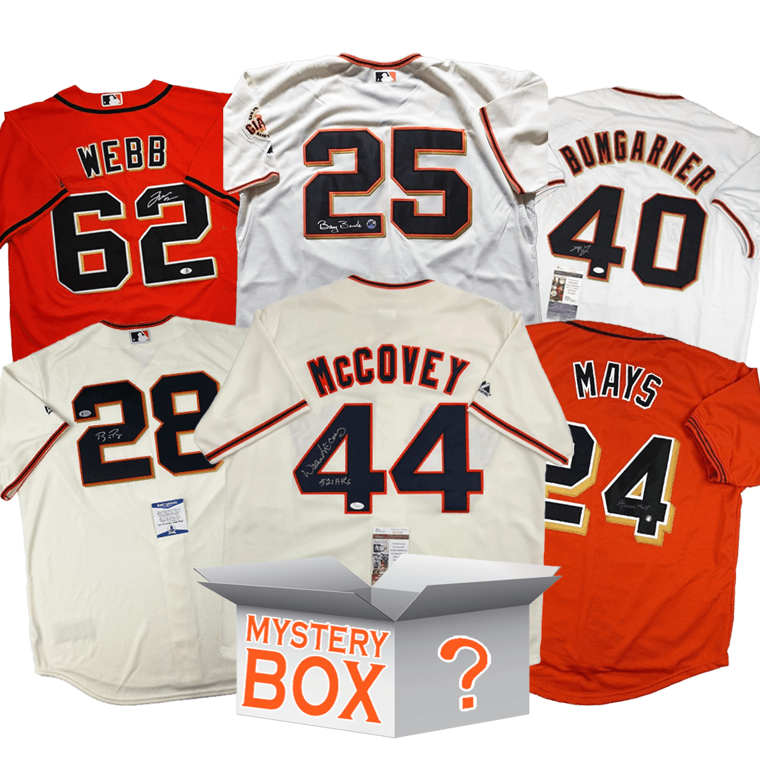 Autographed/Signed San Francisco Baseball Jersey Mystery Box with PSA JSA or Beckett COA