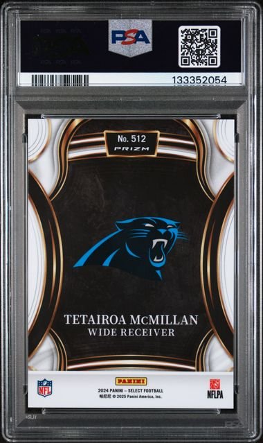 Graded 2024 Panini Select Tetairoa McMillan #512 XRC Rookie RC Football Card PSA 10 Gem Mint