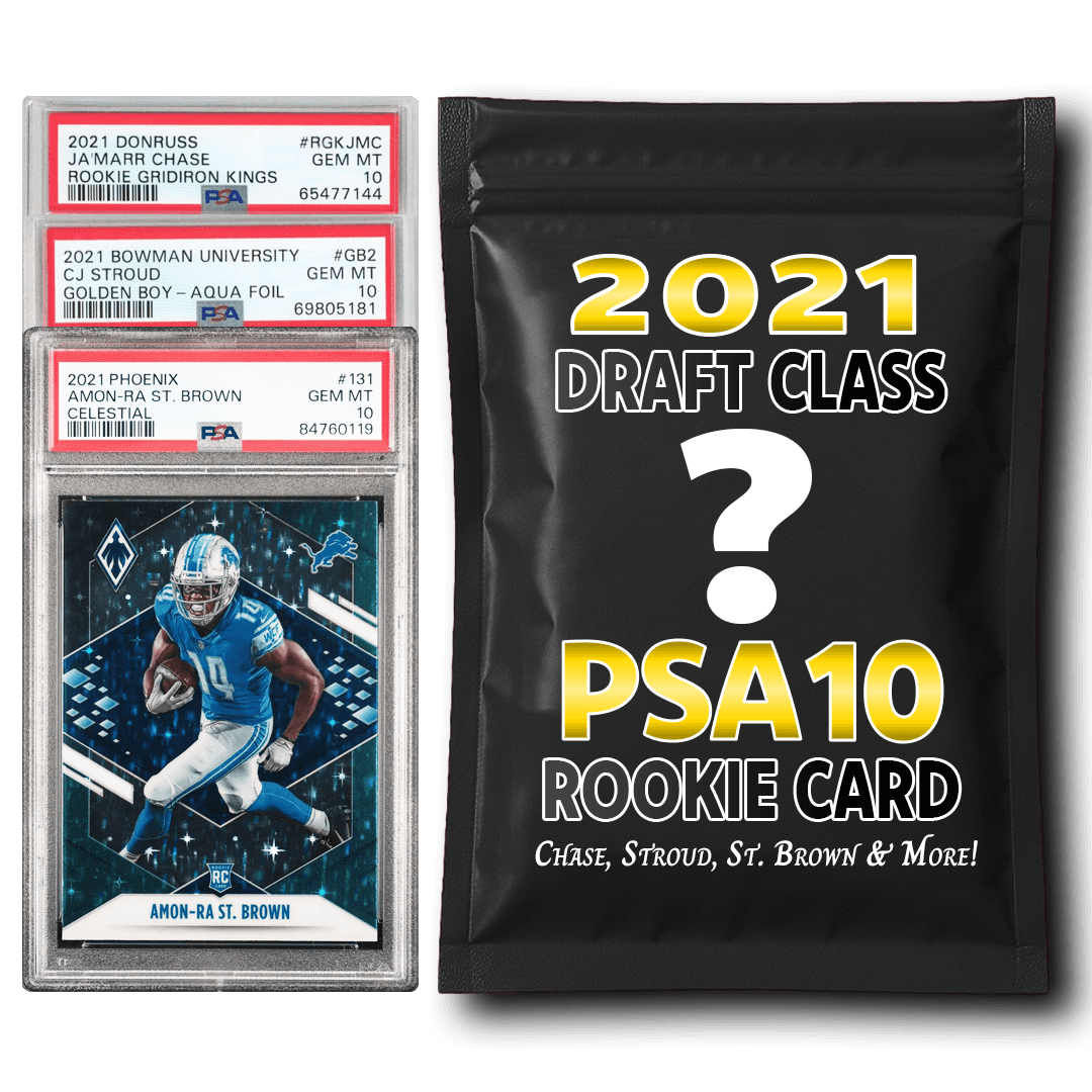 PSA 10 Graded 2021 NFL Rookie Card Mystery Pack (Chase, St. Brown, Parsons & More!)