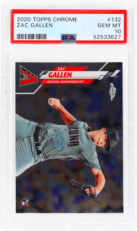 Graded 2020 Topps Chrome Zac Gallen #132 Rookie RC Baseball Card PSA 10 Gem Mint
