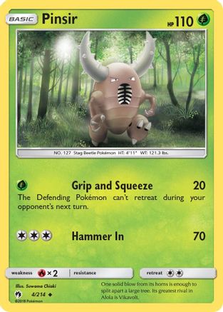 Pinsir 004/214 - SM Lost Thunder Reverse Holofoil