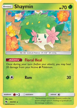 Shaymin 033/214 - SM Lost Thunder Reverse Holofoil