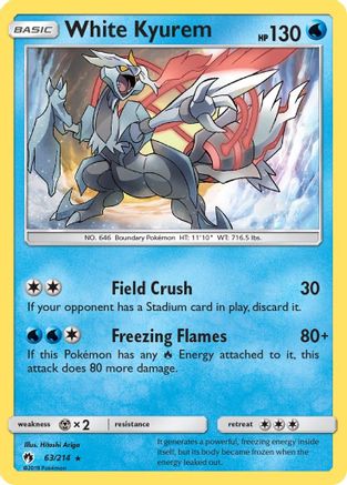 White Kyurem 063/214 - SM Lost Thunder Reverse Holofoil