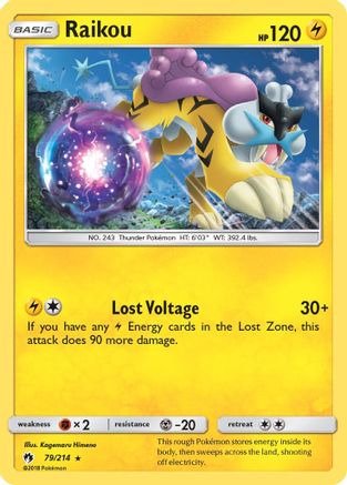 Raikou 079/214 - SM Lost Thunder Reverse Holofoil