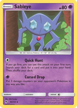 Sableye 096/214 - SM Lost Thunder Reverse Holofoil