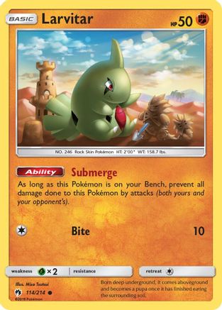 Larvitar 114/214 - SM Lost Thunder Reverse Holofoil