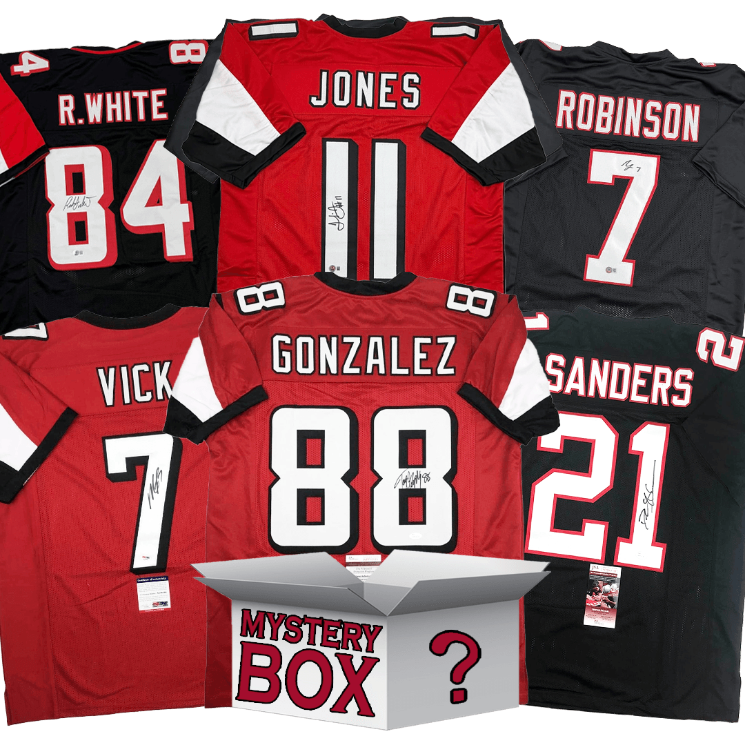 Autographed/Signed Atlanta Football Jersey Mystery Box with PSA JSA or Beckett COA