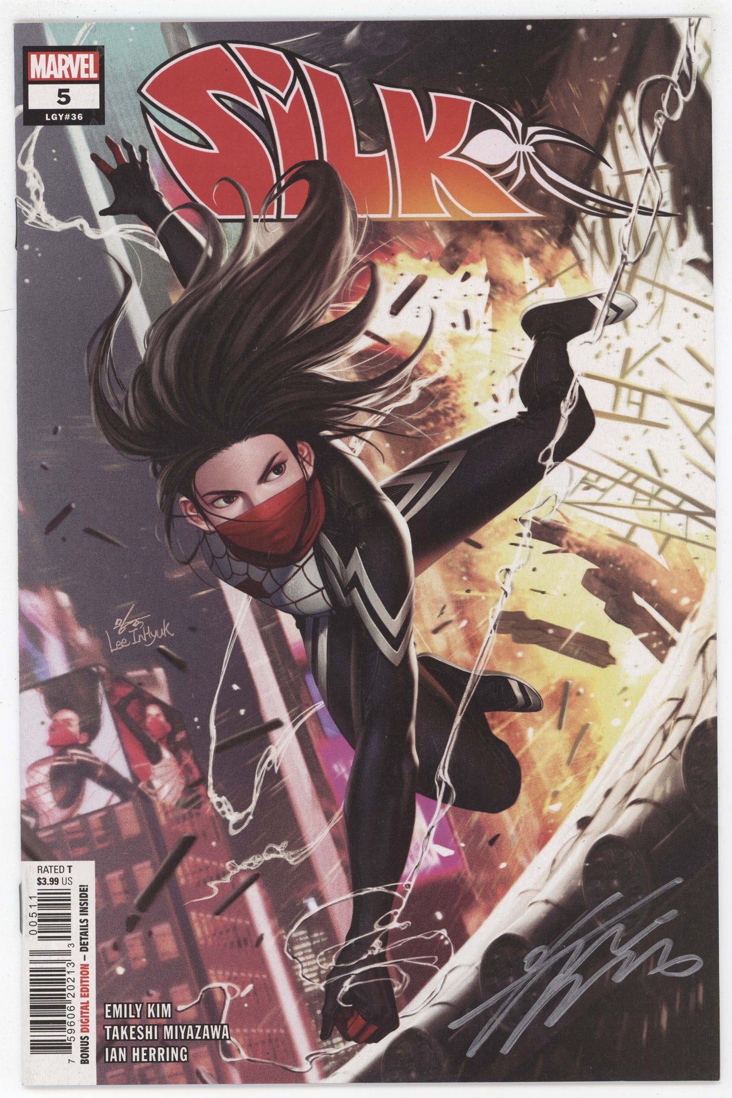Silk #5 Signed by Inhyuk Lee COA Marvel - Golden Apple Comics