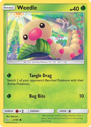 Weedle 002/181 - SM Team Up Reverse Holofoil
