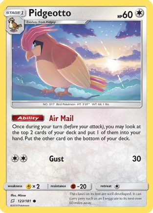 Pidgeotto 123/181 - SM Team Up