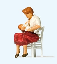 Preiser 28176 HO Scale Nursing Mother -- Mother, Baby & Chair - Golden Apple Comics