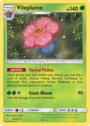 Vileplume 008/214 - SM Unbroken Bonds Holofoil