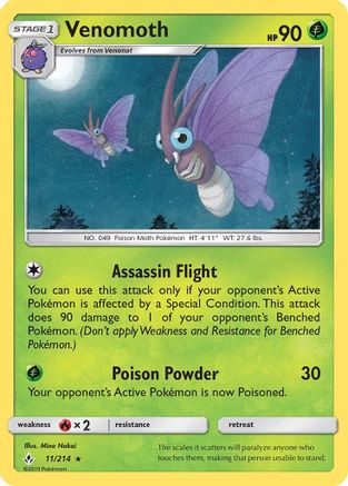 Venomoth 011/214 - SM Unbroken Bonds