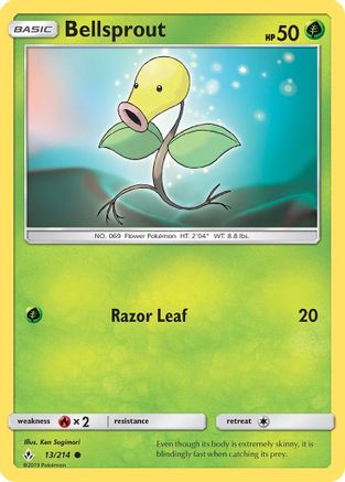 Bellsprout 013/214 - SM Unbroken Bonds Reverse Holofoil