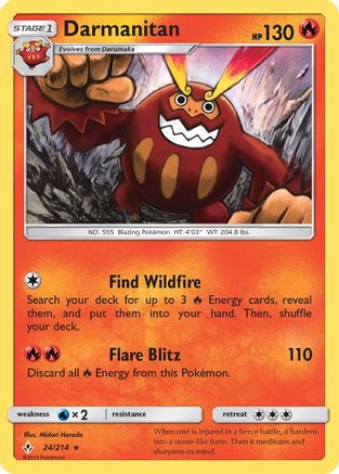 Darmanitan 024/214 - SM Unbroken Bonds Reverse Holofoil