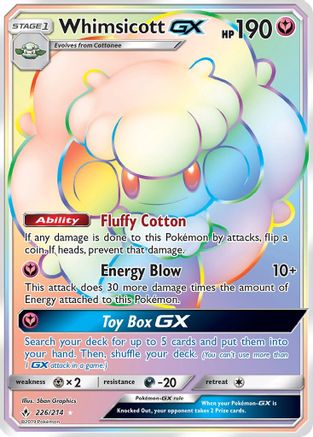 Whimsicott GX (Secret) 226/214 - SM Unbroken Bonds Holofoil