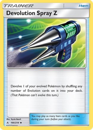 Devolution Spray Z 166/214 - SM Unbroken Bonds Reverse Holofoil
