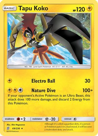 Tapu Koko 069/236 - SM Unified Minds Reverse Holofoil