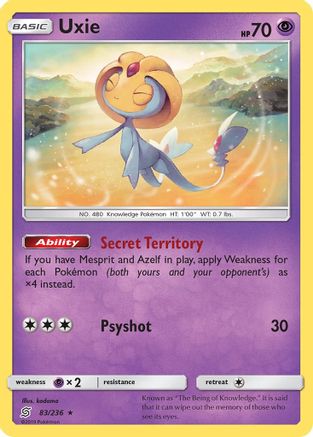 Uxie 083/236 - SM Unified Minds Reverse Holofoil