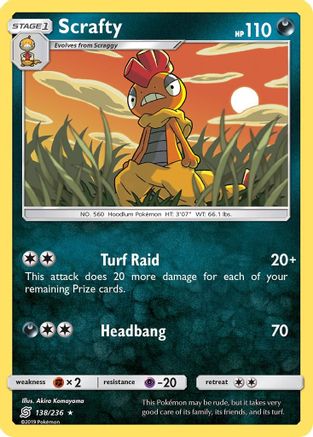Scrafty 138/236 - SM Unified Minds Reverse Holofoil
