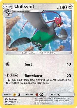 Unfezant 176/236 - SM Unified Minds Reverse Holofoil