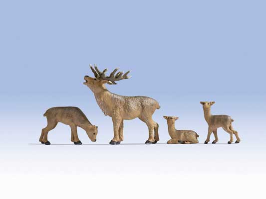 Noch 17902 O Scale Deer -- Buck, Doe, 2 Fawns - Golden Apple Comics