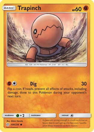 Trapinch 108/236 - SM Cosmic Eclipse Reverse Holofoil
