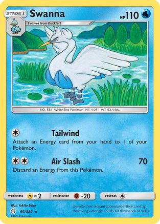 Swanna 060/236 - SM Cosmic Eclipse Reverse Holofoil
