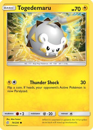 Togedemaru 074/236 - SM Cosmic Eclipse Reverse Holofoil